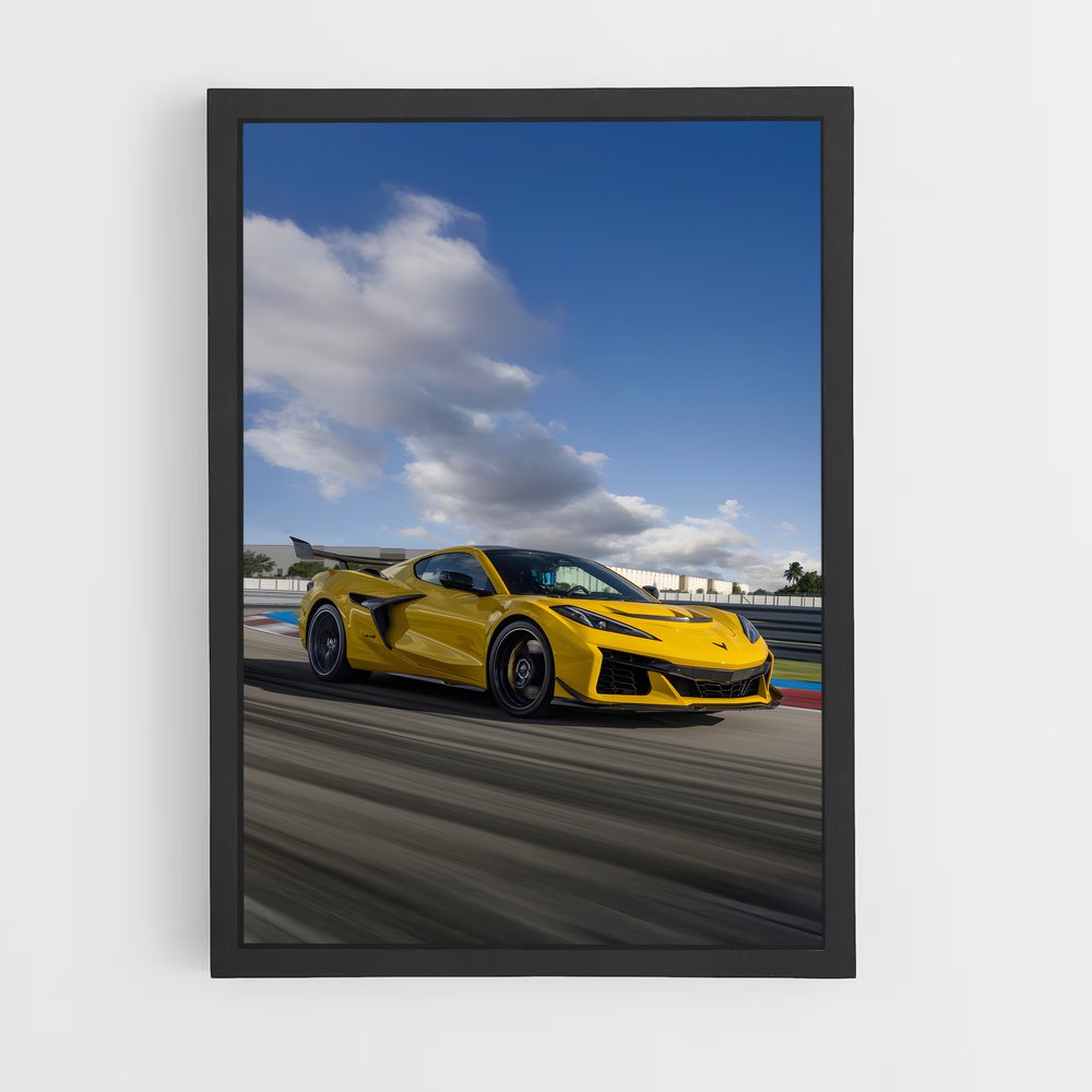Poster Corvette Vitesse courbe – affiche Chevrolet (vue 2)